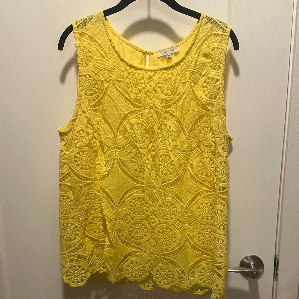 Skies Are Blue Sunflower Lace Blouse